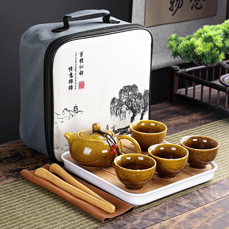 KŌHI-Home Portable Kung Fu Tea Travel Set with Carrying Bag
