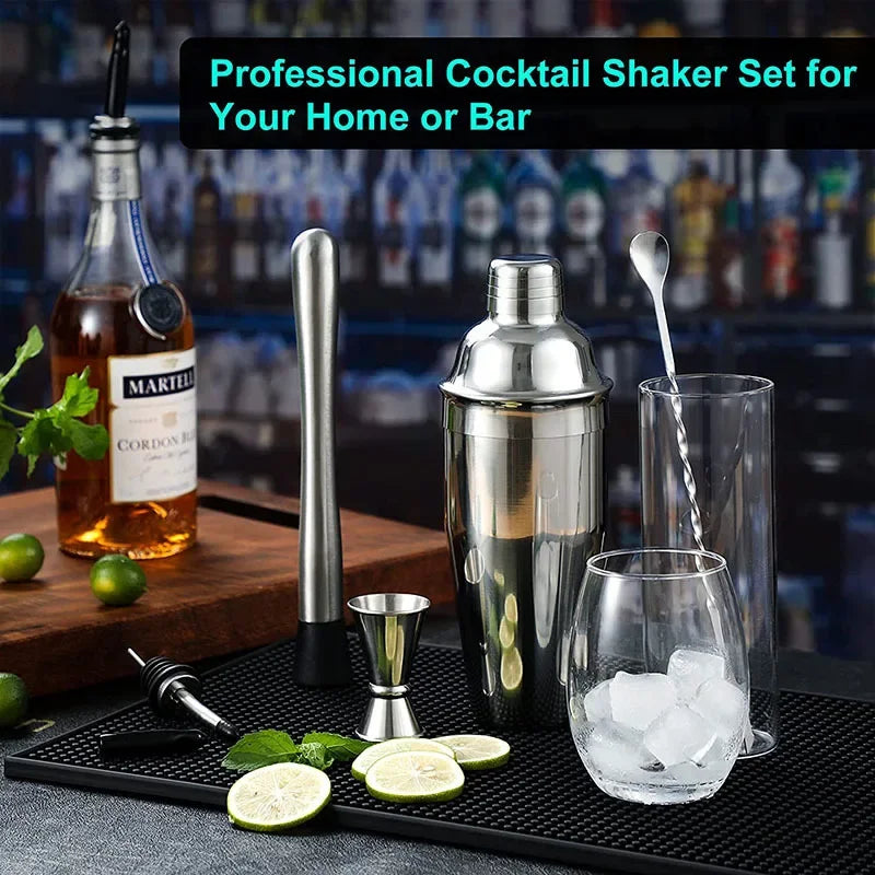 KŌHI-Home Stainless Steel Cocktail Shaker Set (6–9 Pieces) – Bartending Tools with Storage Bag