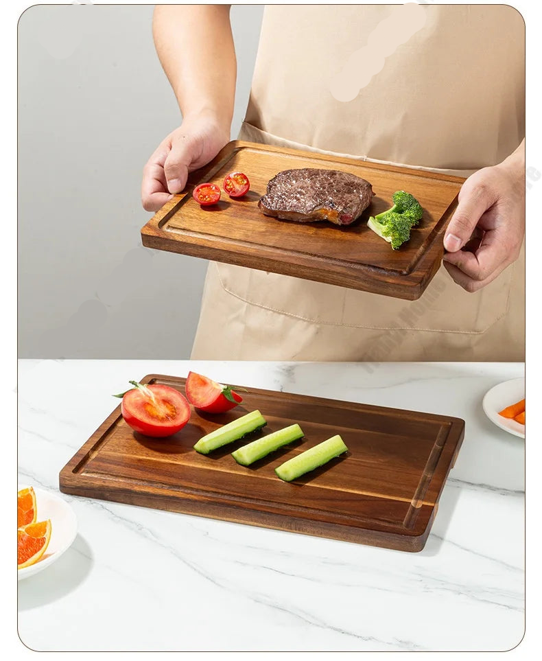KŌHI-Home Thick Acacia Wood Cutting Board – Large Solid Wood Board for Kitchen & Table