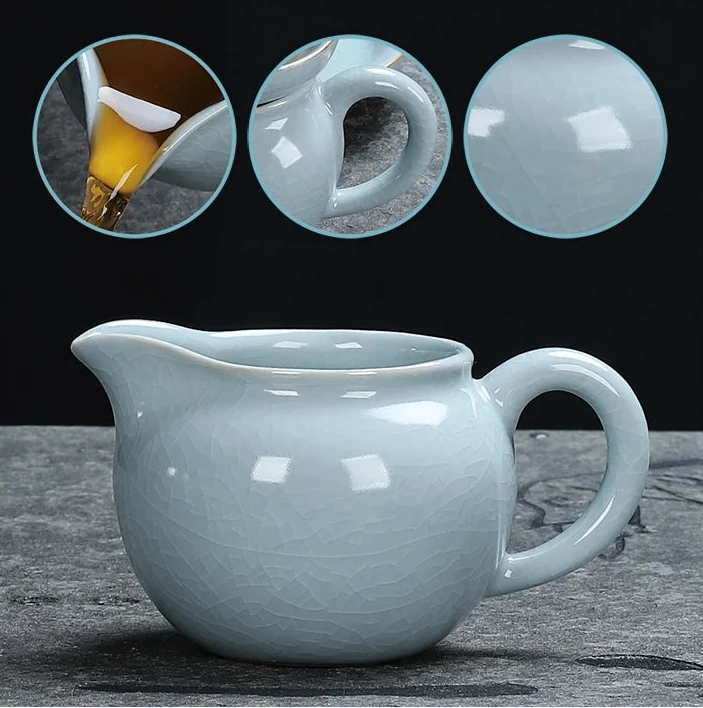 KŌHI-Home Yixing Keramik-Kung-Fu-Teeservice (27-teilig) – Chinesisches Teezeremonie-Set mit Teetablett aus Massivholz