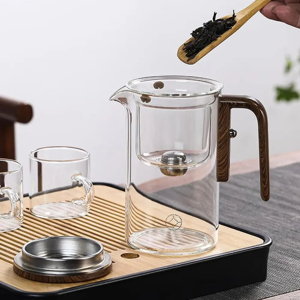 KŌHI-Home glazen theepot met één-klik waterafscheiding