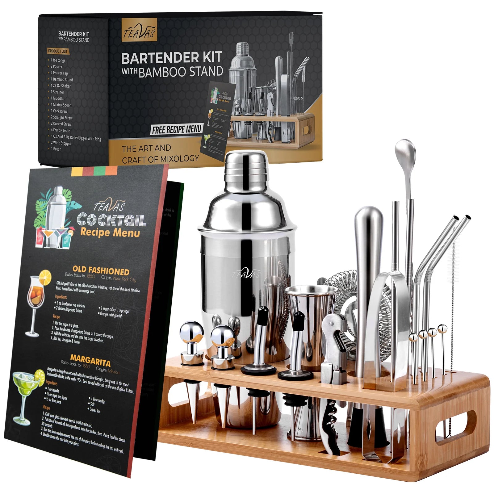 KŌHI-Home Mixology Bartender Kit (25-Piece) – Cocktail Shaker & Japanese-Style Jigger Set
