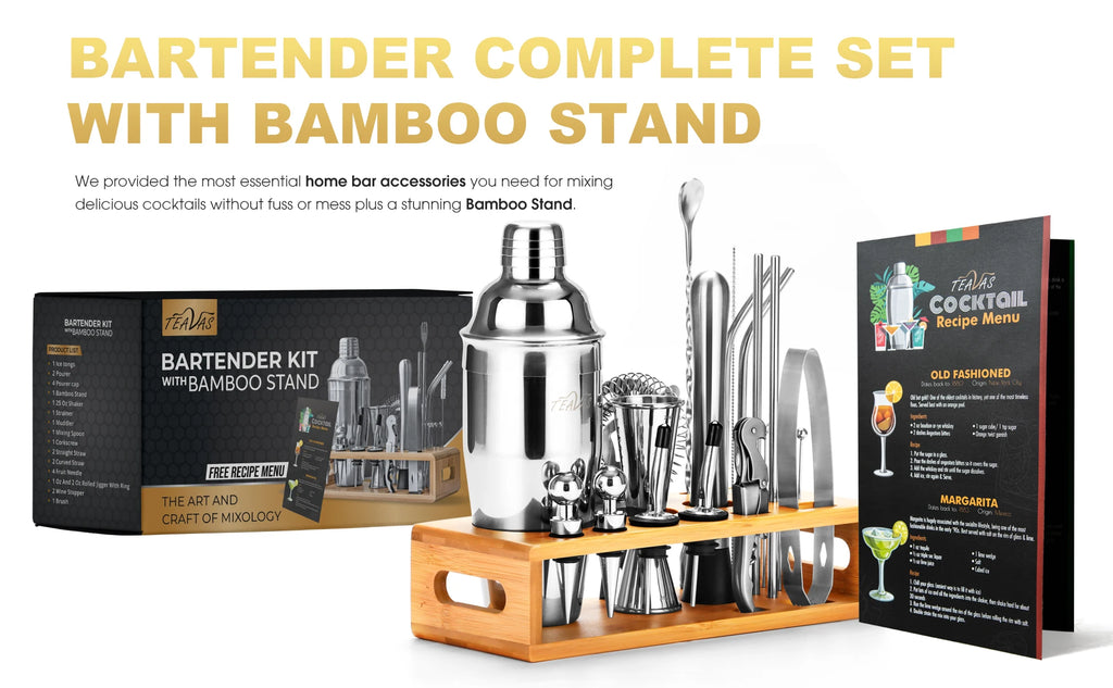 KŌHI-Home Mixology Bartender Kit (25-Piece) – Cocktail Shaker &amp; Japanese-Style Jigger Set
