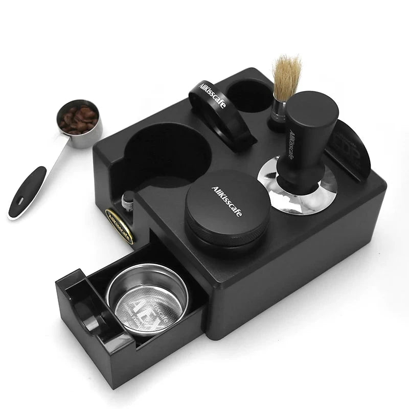 KŌHI-Home Coffee Tamping Station – Portafilter Holder with Storage Drawer