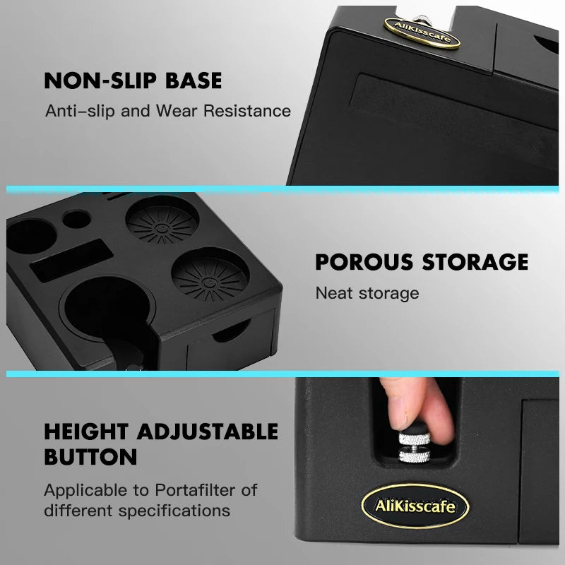 KŌHI-Home Coffee Tamping Station – Portafilter Holder with Storage Drawer