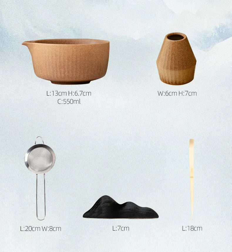 KŌHI-Home Vertical Pattern Matcha Ceremony Set – 8-Piece Kit