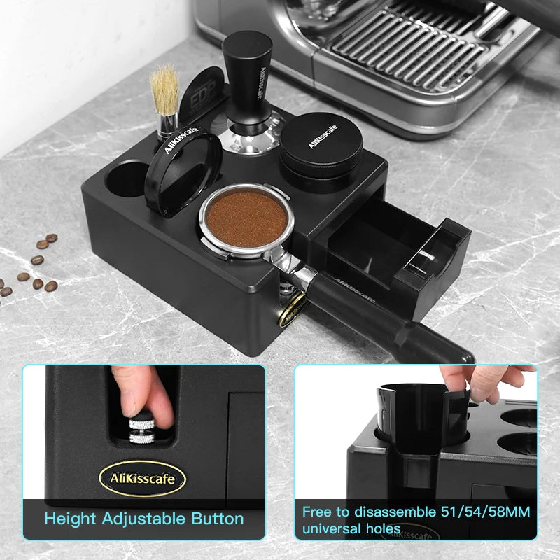 KŌHI-Home Coffee Tamping Station – Portafilter Holder with Storage Drawer