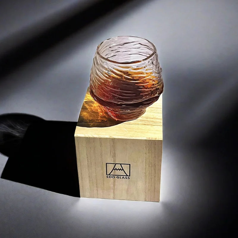 KŌHI-Home Mountain Whiskey Glass — Wooden Gift Box