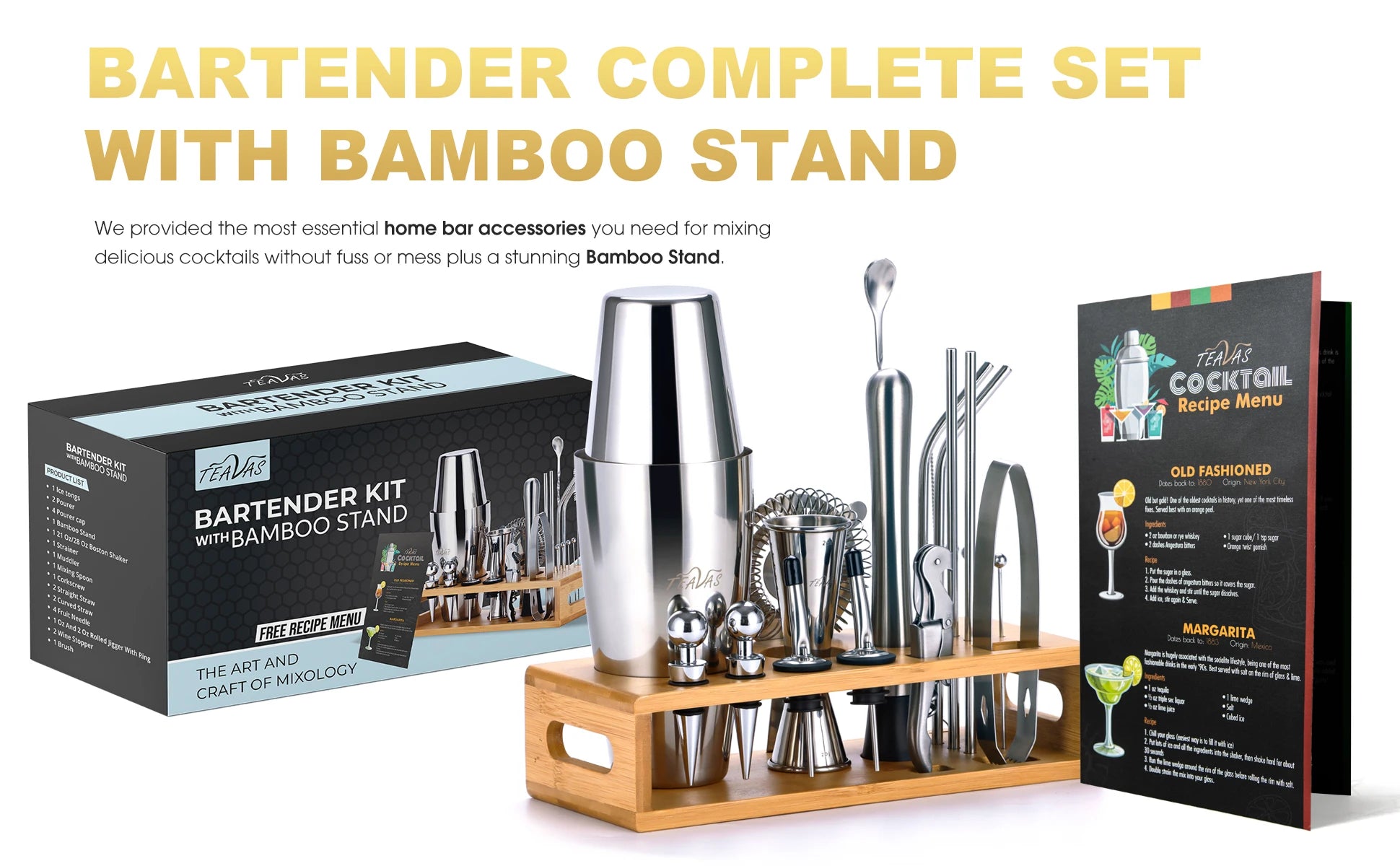 KŌHI-Home Mixology Bartender Kit (25-Piece) – Cocktail Shaker &amp; Japanese-Style Jigger Set