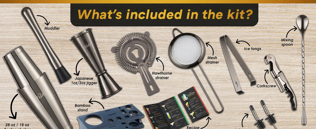 KŌHI-Home Mixology Bartender Kit (25-Piece) – Cocktail Shaker &amp; Japanese-Style Jigger Set