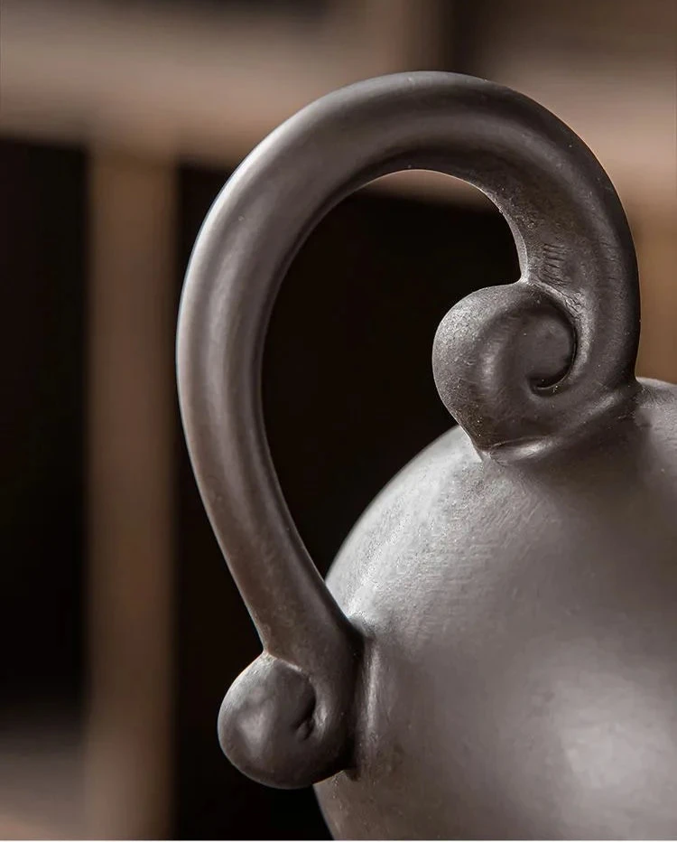 KŌHI-Home Yixing Keramik-Kung-Fu-Teeservice (27-teilig) – Chinesisches Teezeremonie-Set mit Teetablett aus Massivholz