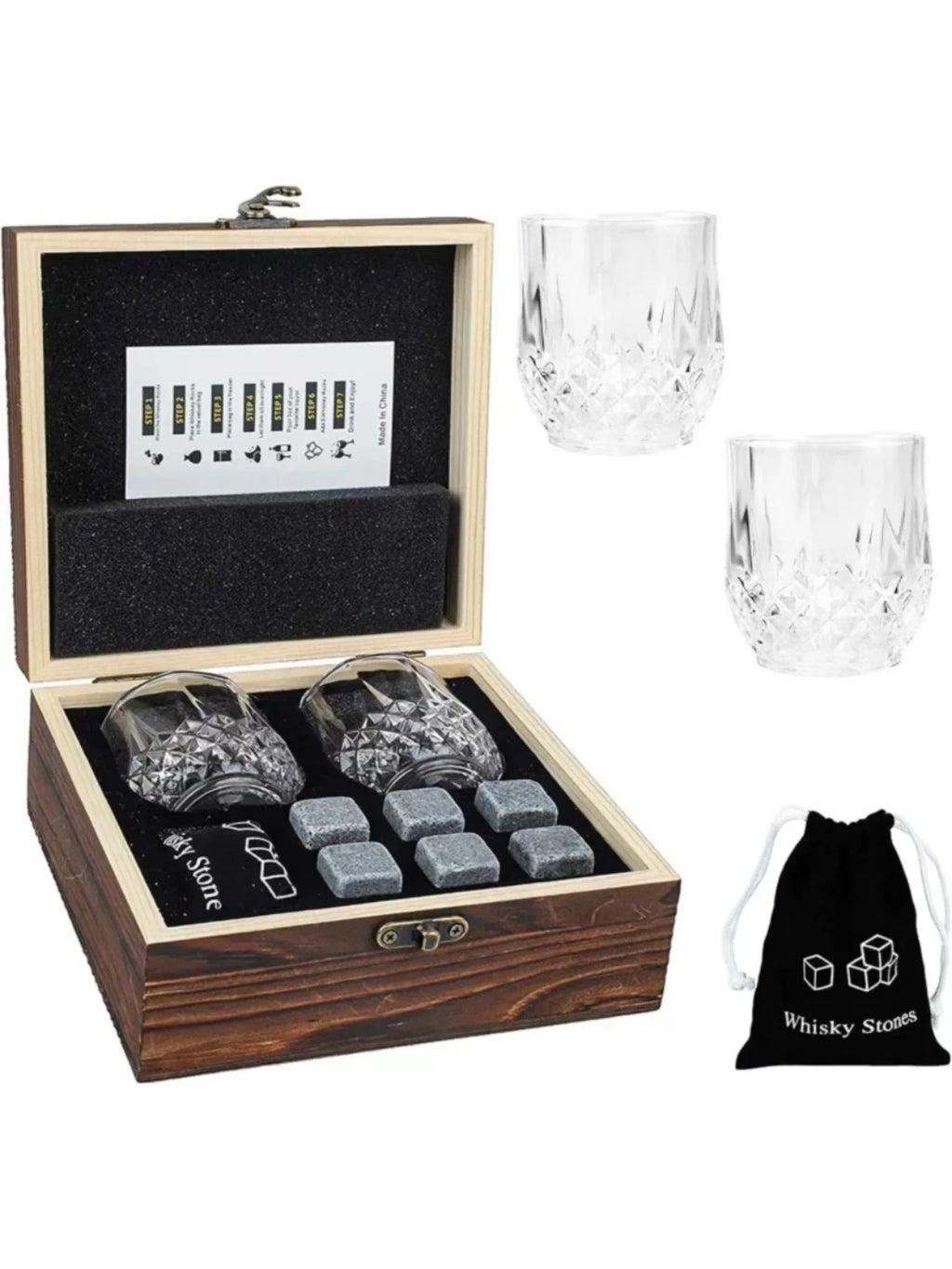 KŌHI-Home Whiskey Stones & Glass Set
