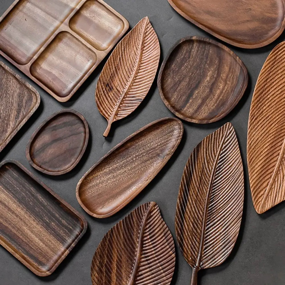 KŌHI-Home Walnut Wood Tea Tray - Serving Plate