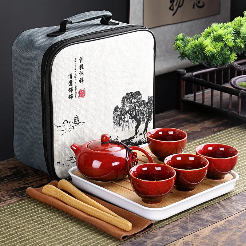 KŌHI-Home Portable Kung Fu Tea Travel Set with Carrying Bag