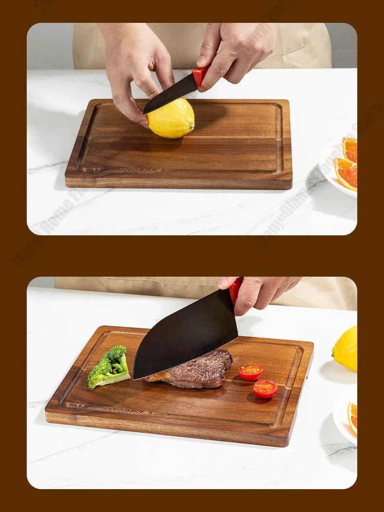 KŌHI-Home Thick Acacia Wood Cutting Board – Large Solid Wood Board for Kitchen & Table